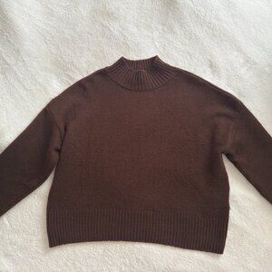KOTON Cozy Chocolate Brown Mock Neck Sweater